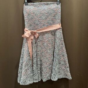 As U Wish Lace Midi Skirt with Pink Ribbon, Size 9